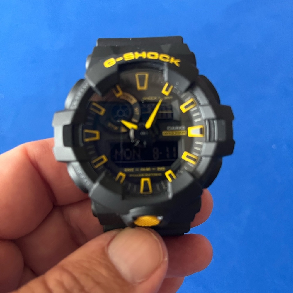 G-Shock Black Watch with Yellow Highlights